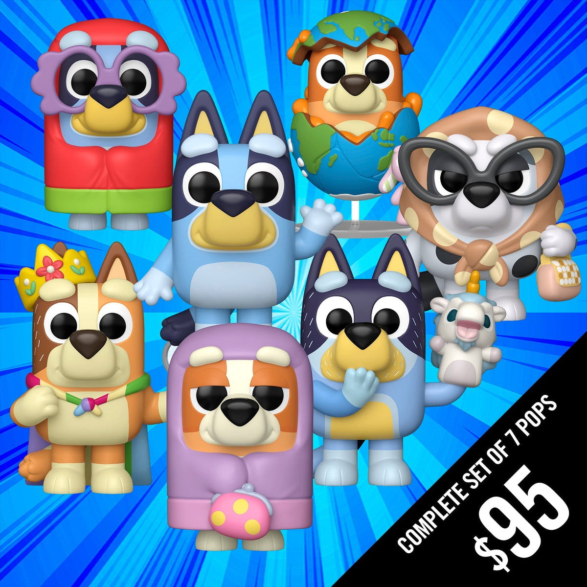 Pre-Order: Funko Pop! Bluey (Set of 7 Pops)