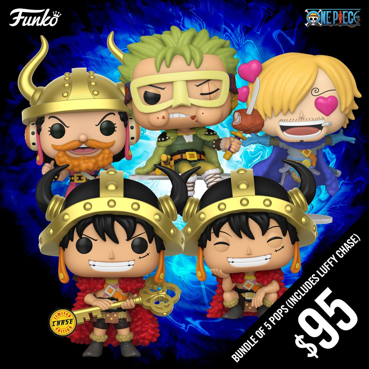 Pre-Order: One Piece S16: Bundle of 5 Pops (Includes Luffy Chase)