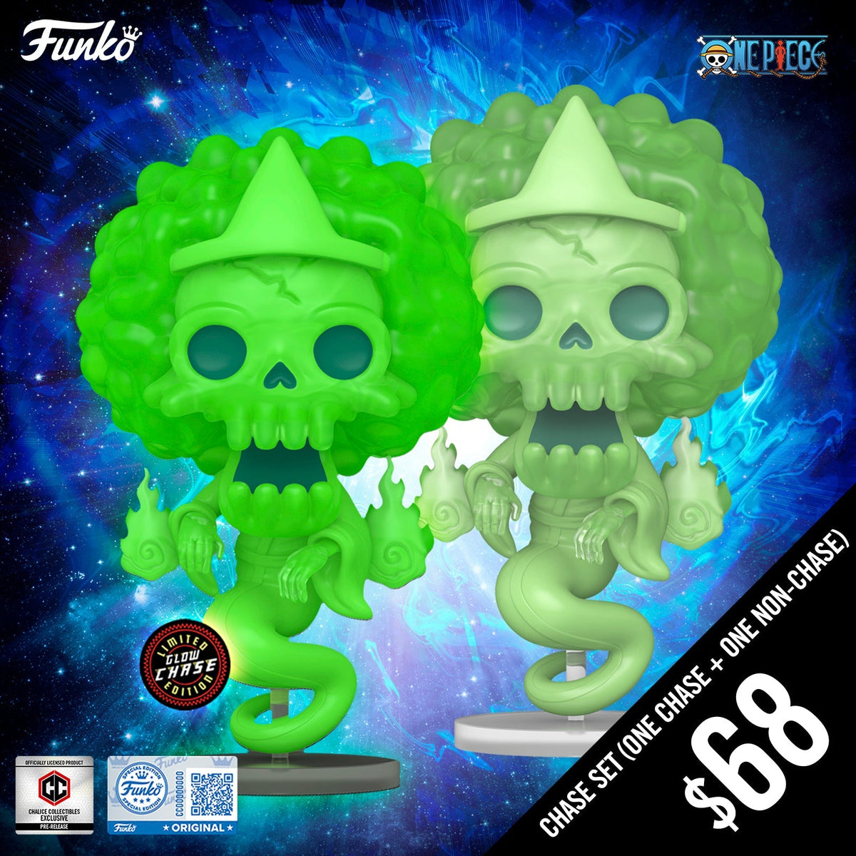 Pre-Order: Funko Pop! Chalice Exclusive: One Piece S14: Brook (Ghost) #2325 (Chase plus Non-Chase) (PR)