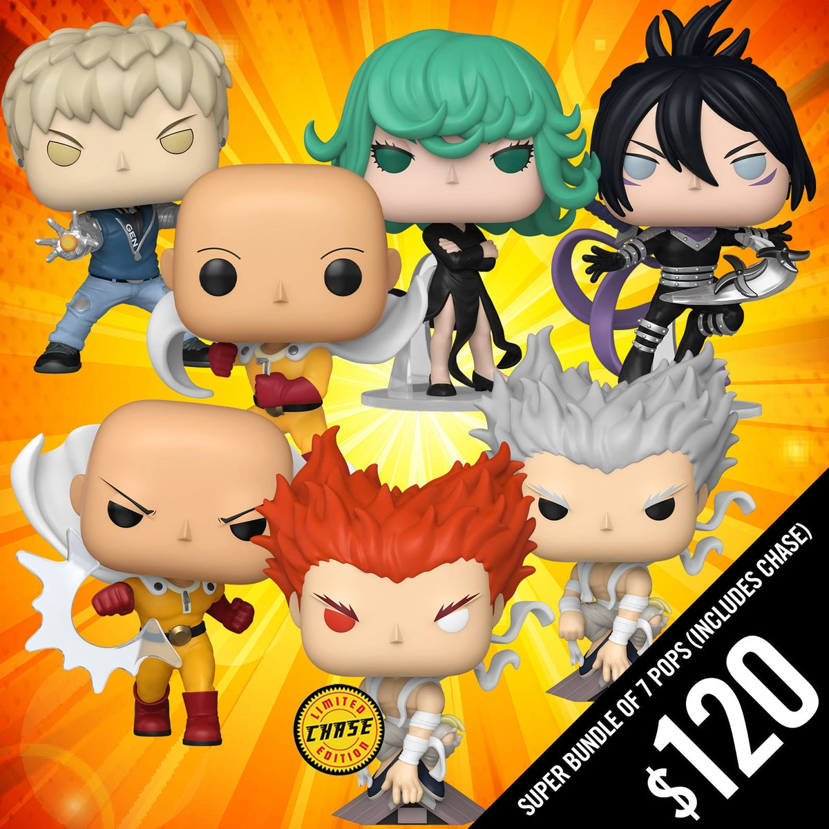 Pre-Order: One Punch Man S2: Super Bundle of 7 Pops (Includes Chase)