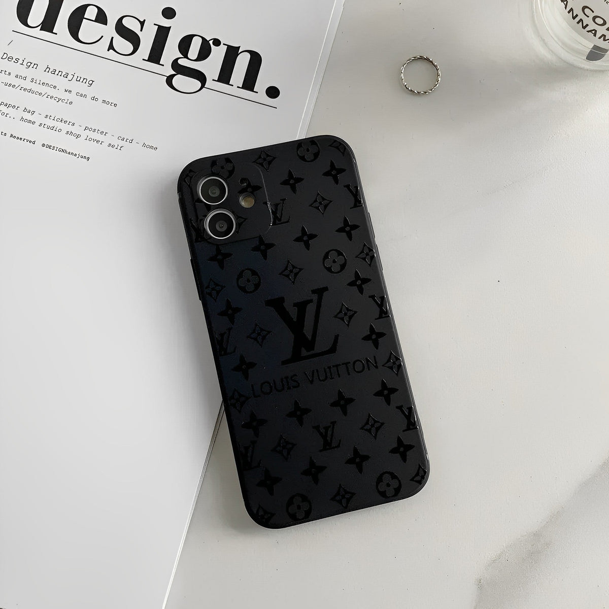 Premium Monogram Leather Case for iPhone 12-18 Pro & Pro Max