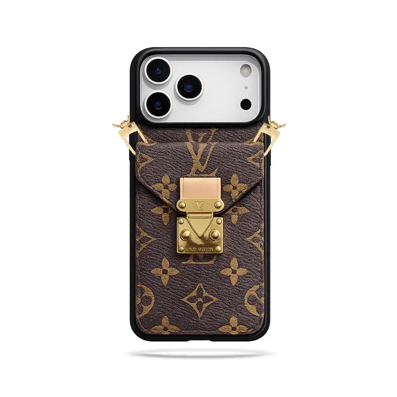 Premium Leather Monogram Phone Case For iPhone 13-18 Pro & Pro Max