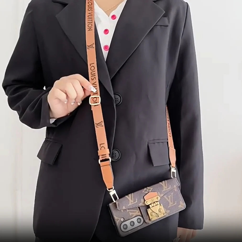 Trunk Style Wallet Case with Strap for Samsung Z Fold 3-8 Ultra