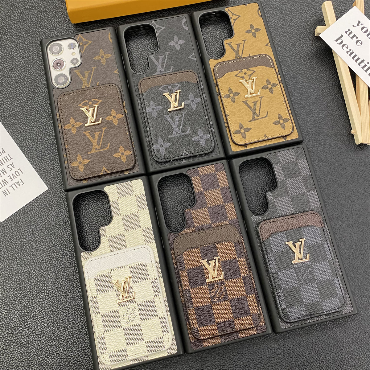Luxury Petite Malle Designer Case with Card Holder for Samsung Galaxy S22-S26 Series