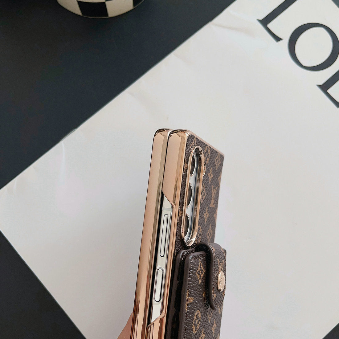 Luxury Inspired Wallet Case with Long Lanyard for Samsung Galaxy Z Fold 3-7