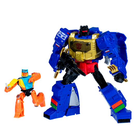 Transformers Age of the Primes Leader Class G2 Grimlock and Wheelie Action Figure