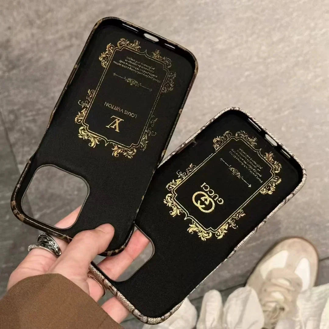 Luxury Card Holder Classic Ophidia Leather Case for iPhone 13-18 Pro & Pro Max
