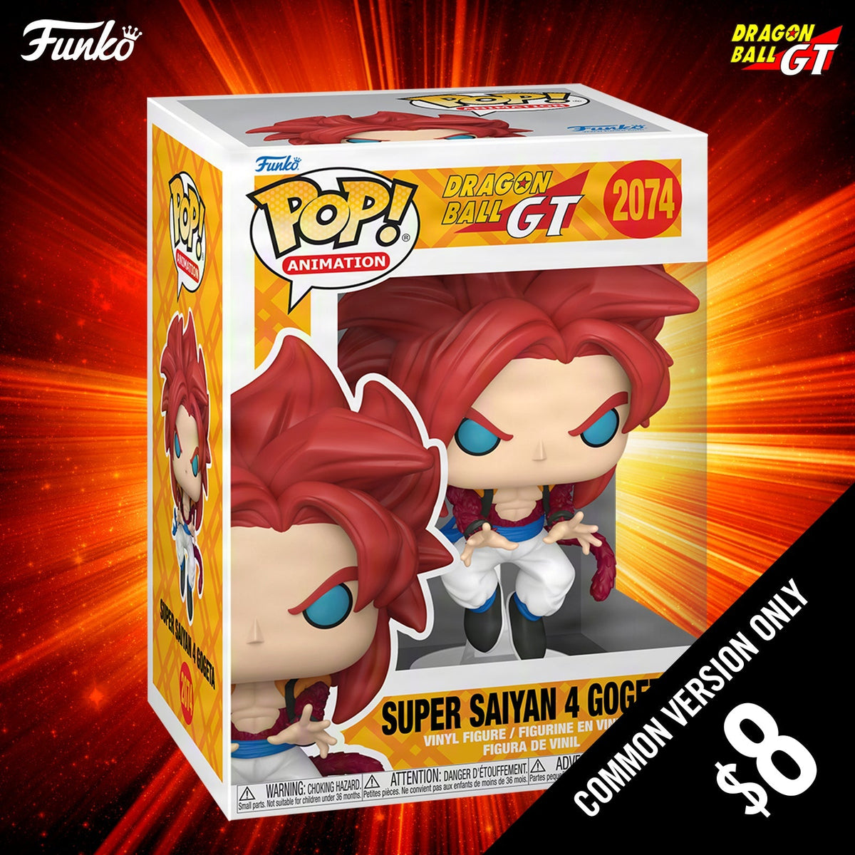 Pre-Order: Funko Pop! DBGT S2: SS4 Gogeta #2074 (Common Only)