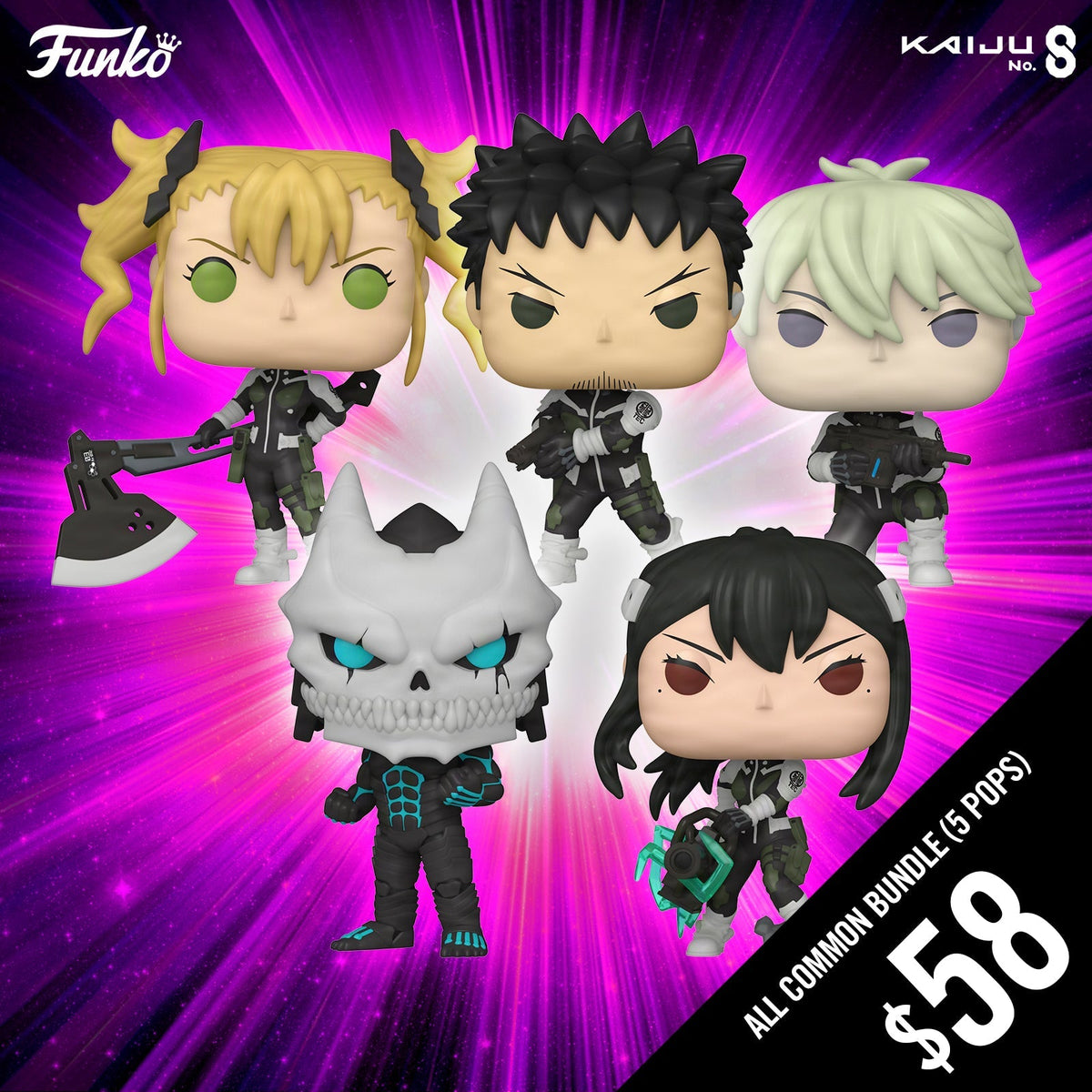 Pre-Order: Funko Pop! Kaiju No.8 S1: Set of 5 Commons