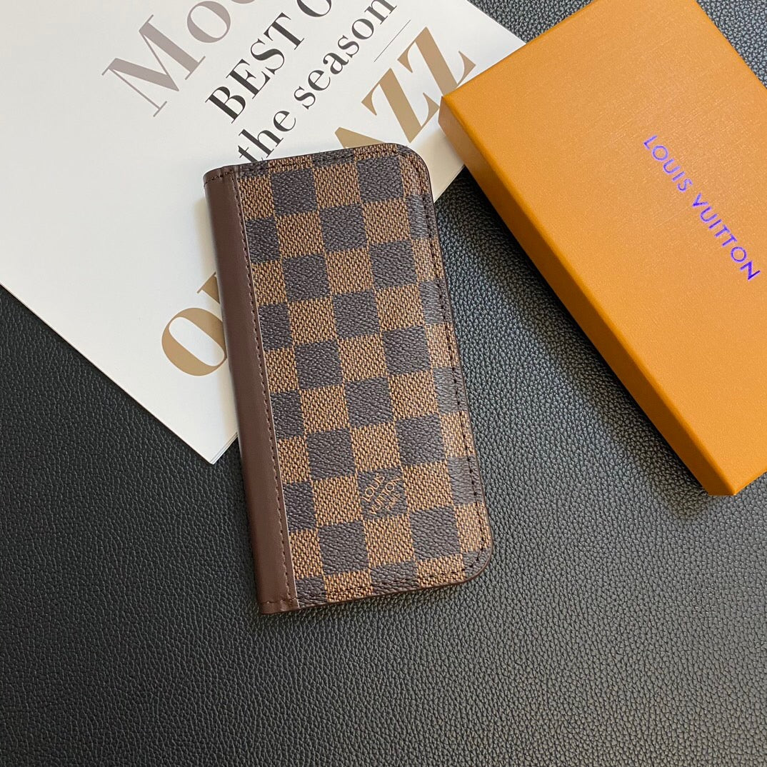 Monogram Leather Card Cover Wallet Case for Samsung Galaxy S22-S26 Series