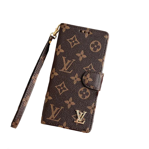Luxury Monogram Zip Wallet Case with Wristlet for Samsung Galaxy S22-S26 Series