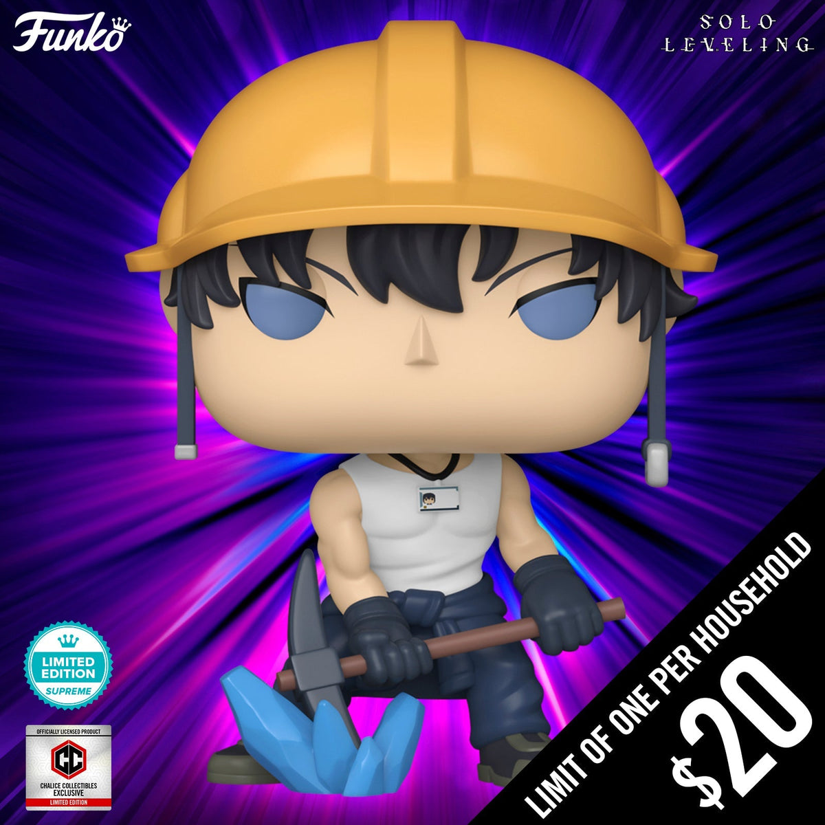 Funko Pop! Chalice Exclusive LE9500: Solo Leveling: Sung Jinwoo (Mining) #2221