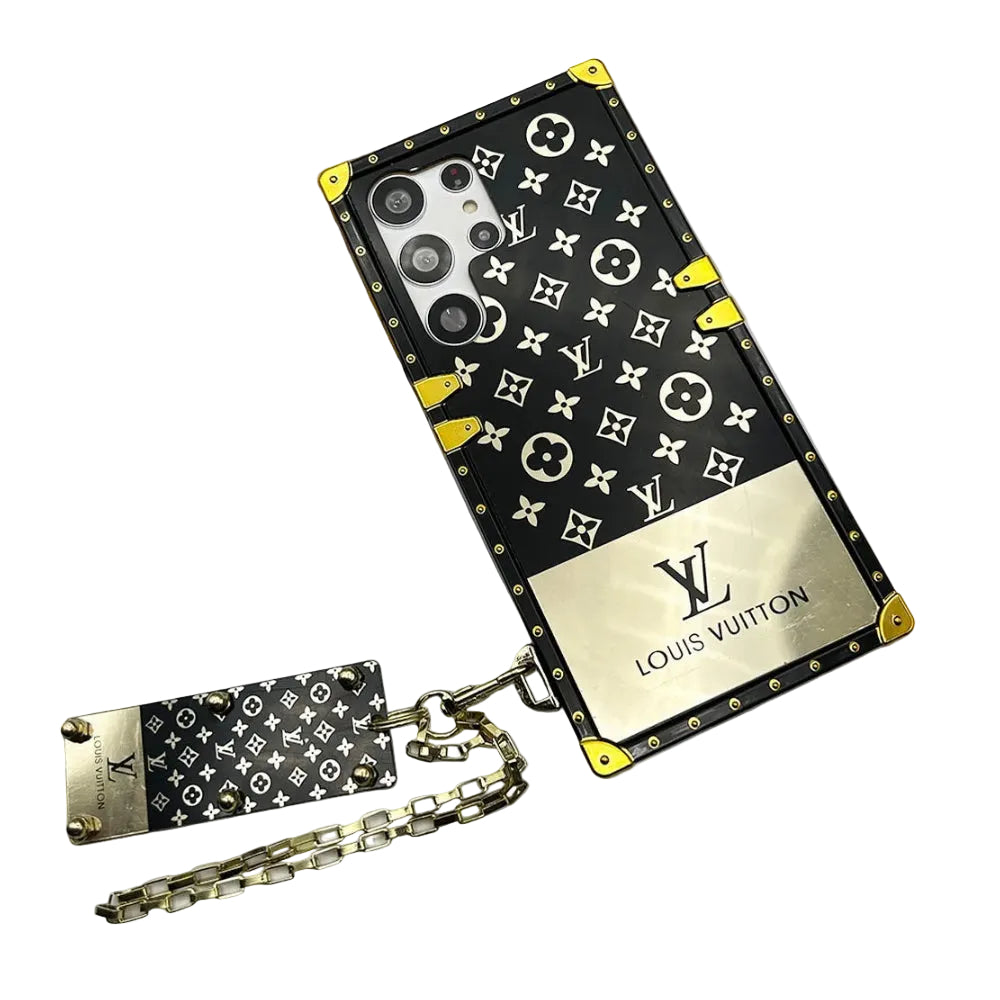 Luxury Designer Trunk Case with Chain for Samsung Galaxy S22-26 Series