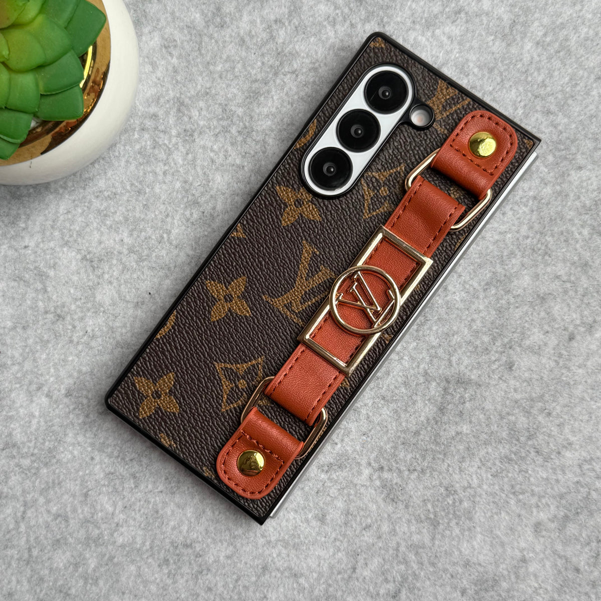 Monogram Case with Hand Strap for Samsung Z Fold 3-7