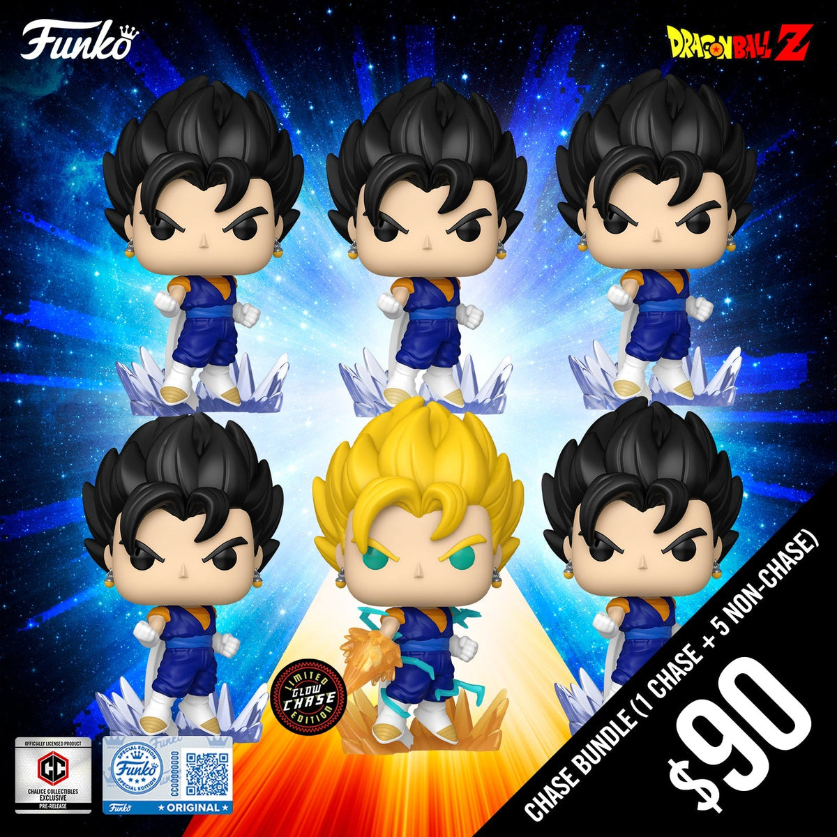 Pre-Order: Funko Pop! Chalice Exclusive Dragon Ball Z: Vegito #2218 (6-Pop Guaranteed Chase Bundle) (PR)