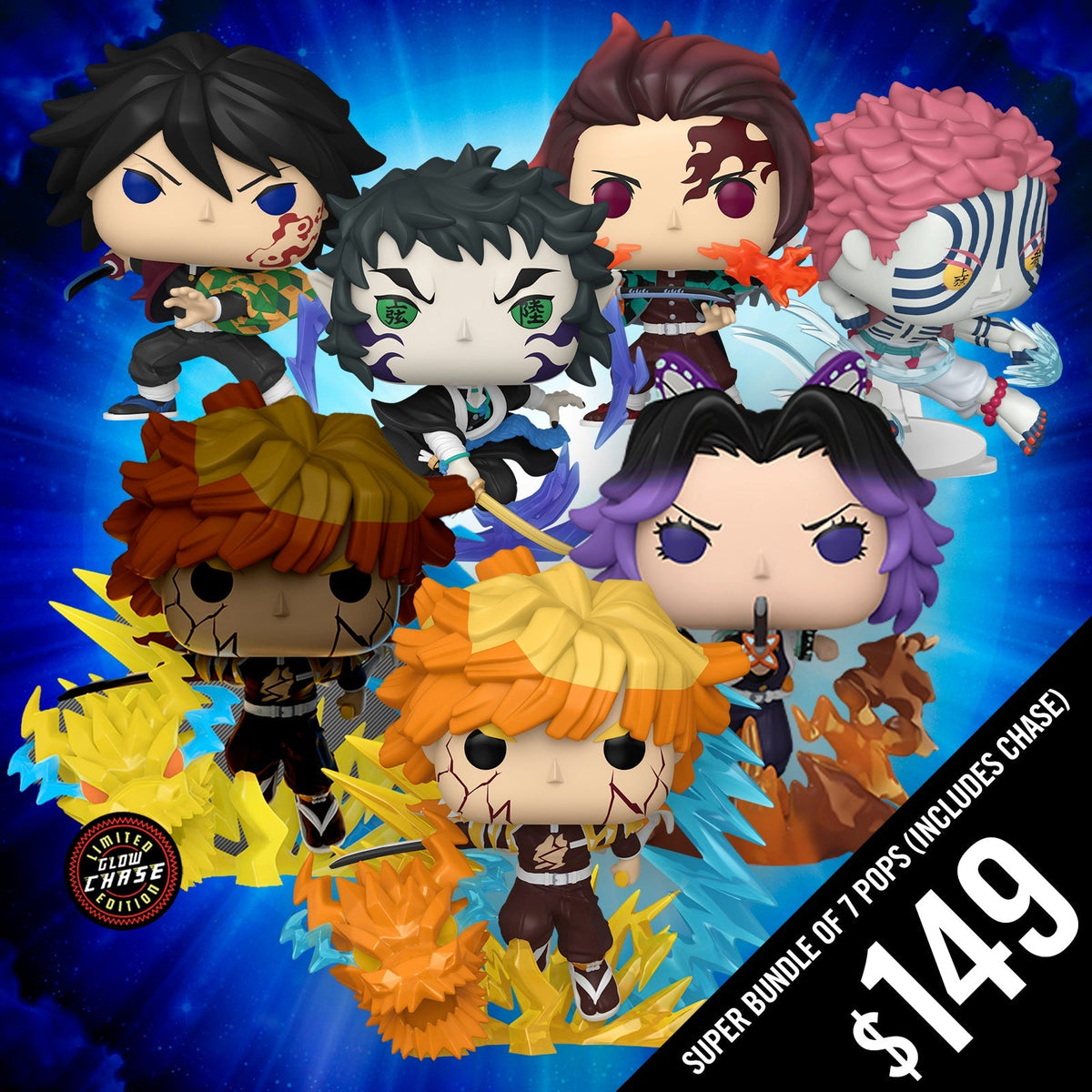 Pre-Order: Demon Slayer Movie: Super Bundle of 7 Pops (Includes Chase)