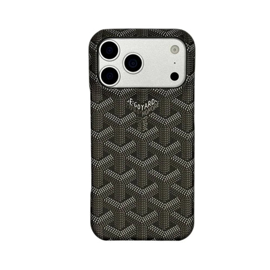 GYD Vintage Monogram Sleek Black Case for iPhone 12-18 Pro & Pro Max