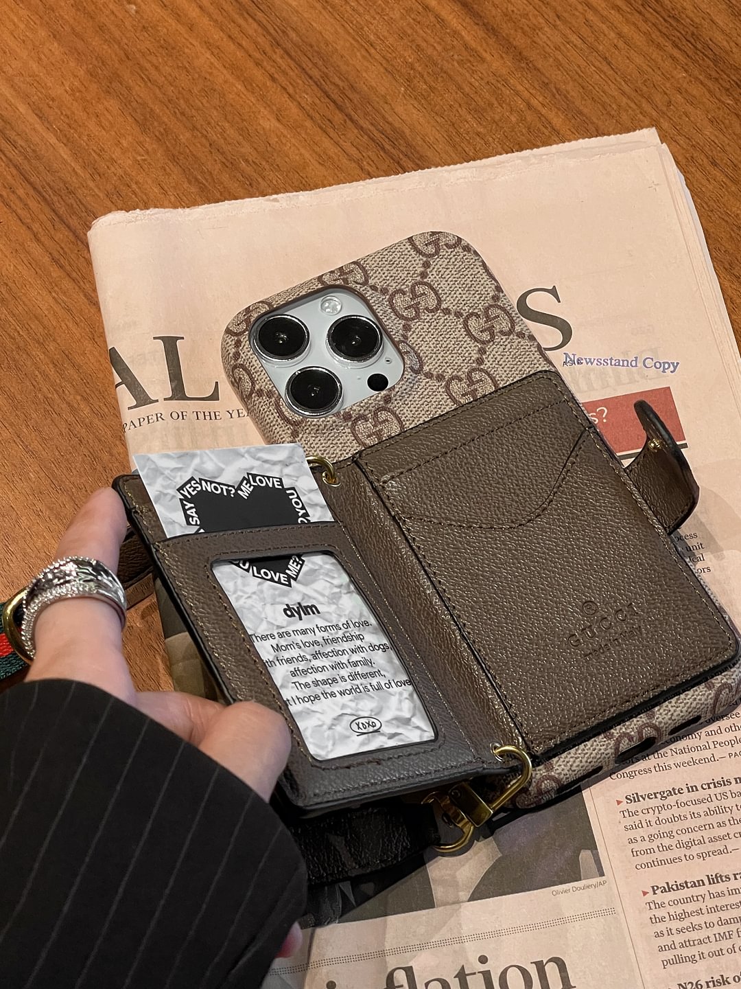 GG Ophidia Leather Wallet Crossbody for iPhone 12-18 Pro & Pro Max