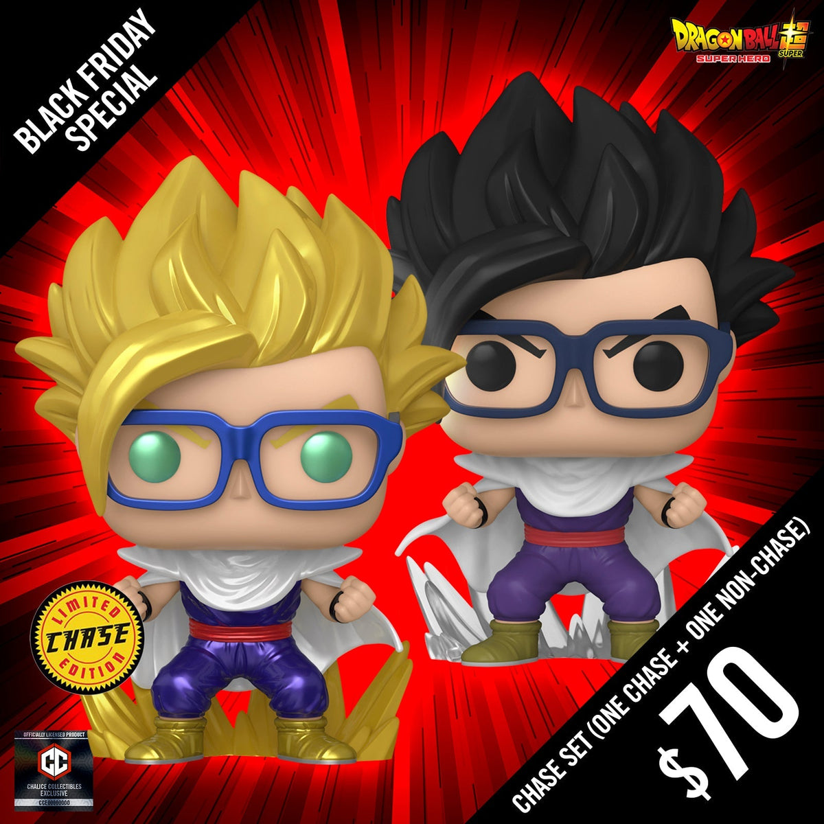 Funko Pop! Chalice Exclusive: Dragon Ball Super: Gohan In Cape #1708 (Chase plus Non-Chase) BF2024